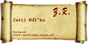 Zettl Réka névjegykártya